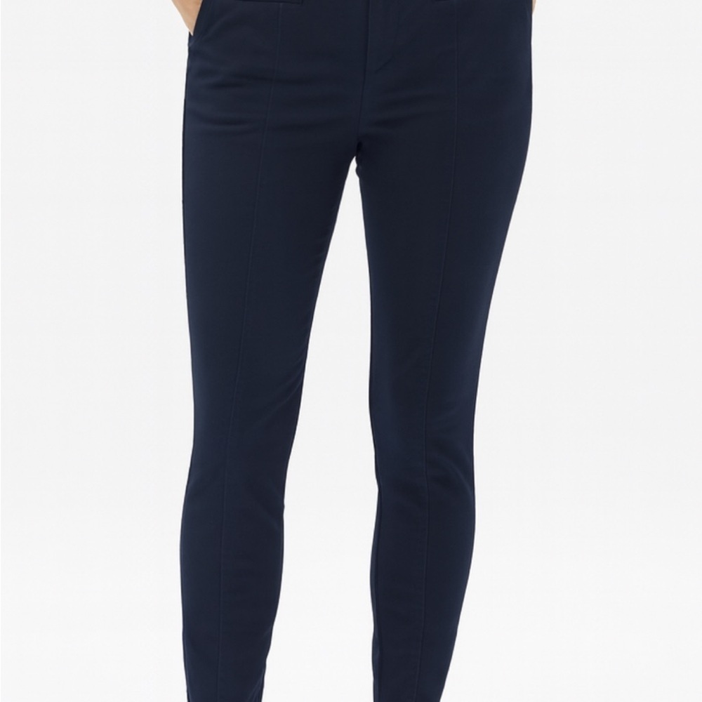 LOFT Dark Blue Trousers straight leg style pockets in front and back women’s 12 - Picture 11 of 13
